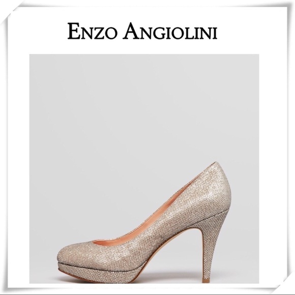 𝅺ENZO Angiolini Sparkle Silver Pumps Heel - Picture 1 of 7